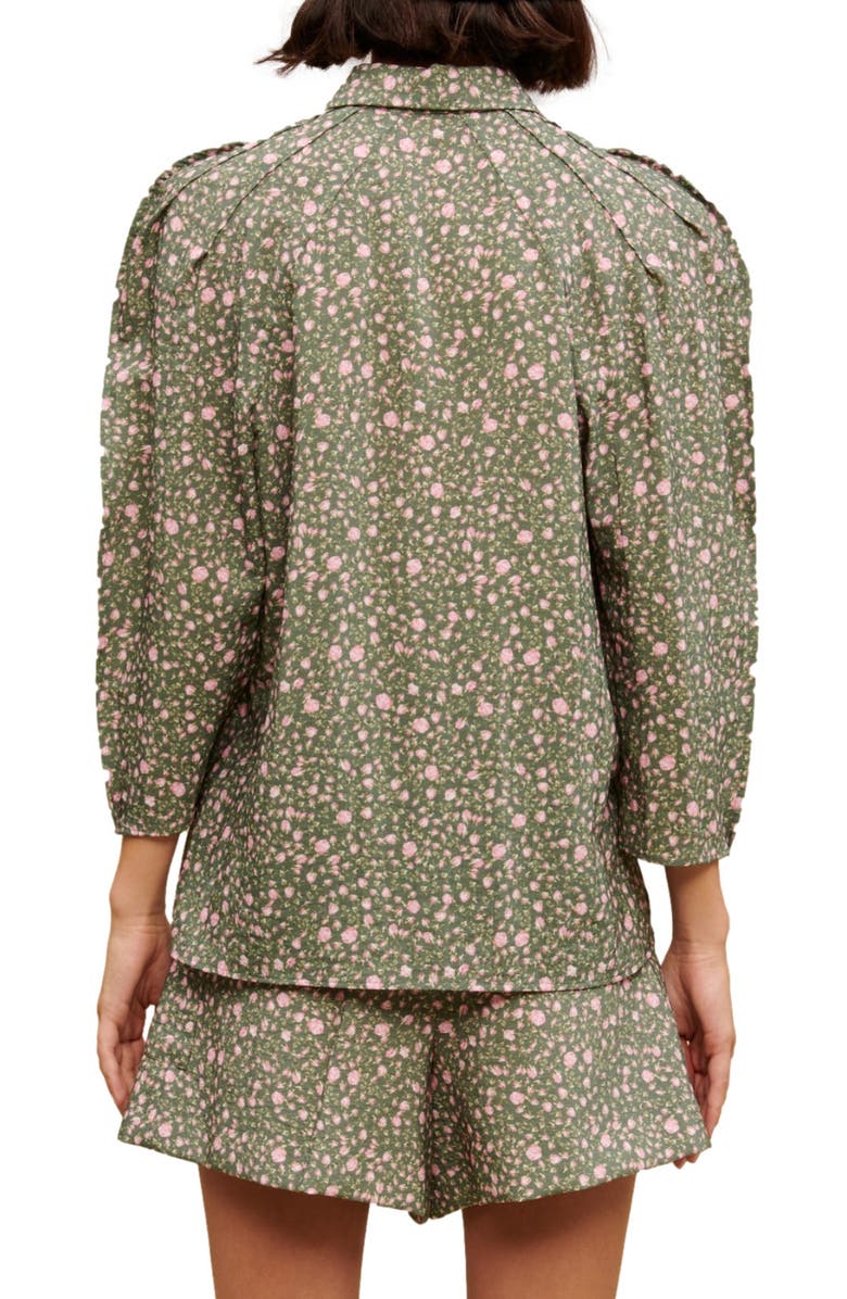 maje Cakita Floral Volume Sleeve Blouse, Alternate, color,