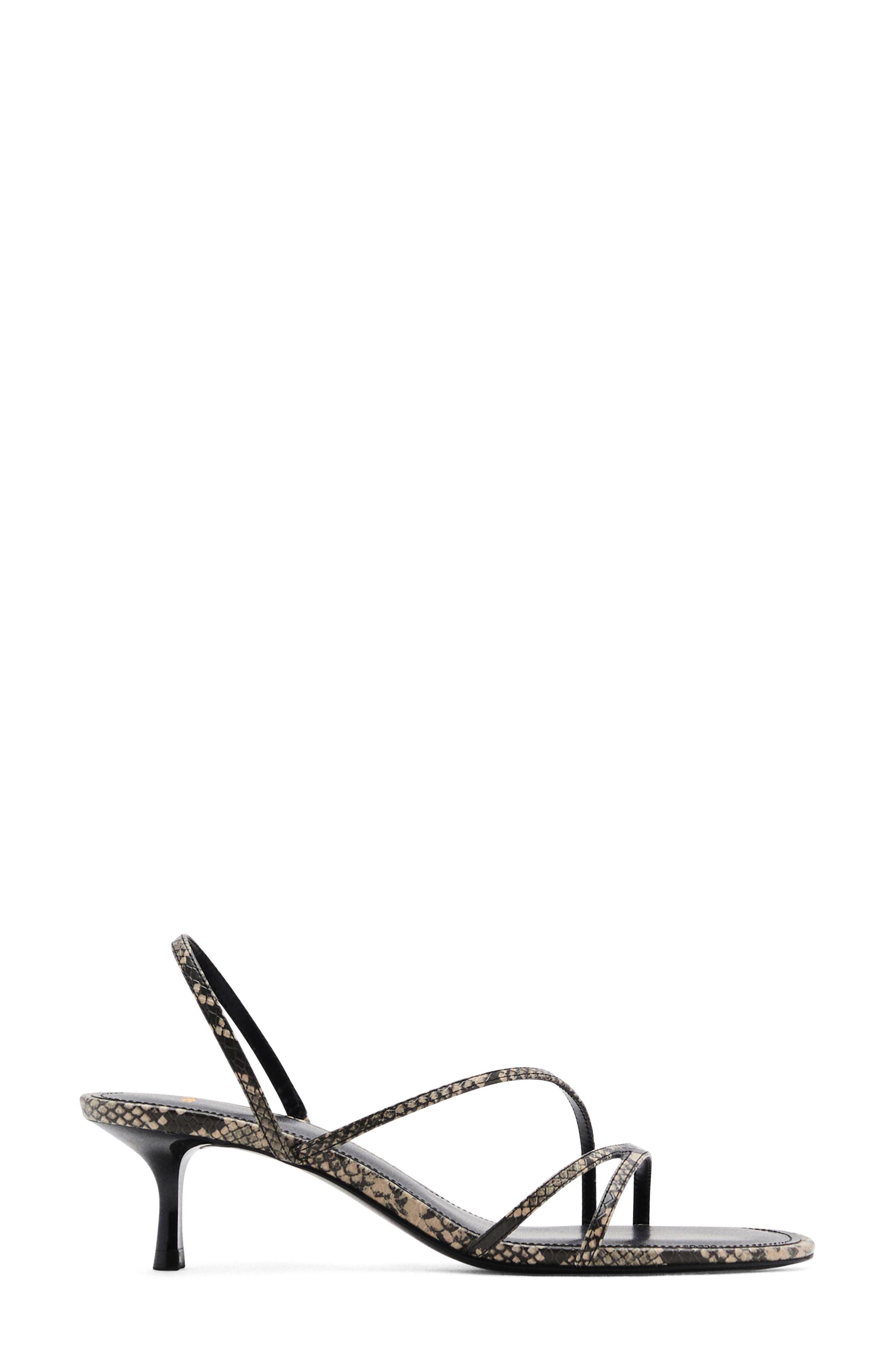 MANGO Slingback Kitten Heel Sandal, Alternate, color, Grey