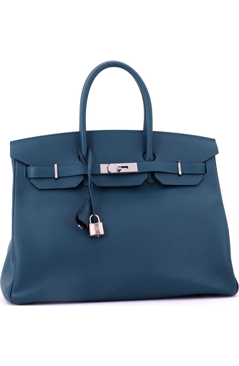 Pre-Owned Hermes Birkin Handbag Blue Epsom with Palladium Hardware 35, Alternate, color, Colvert