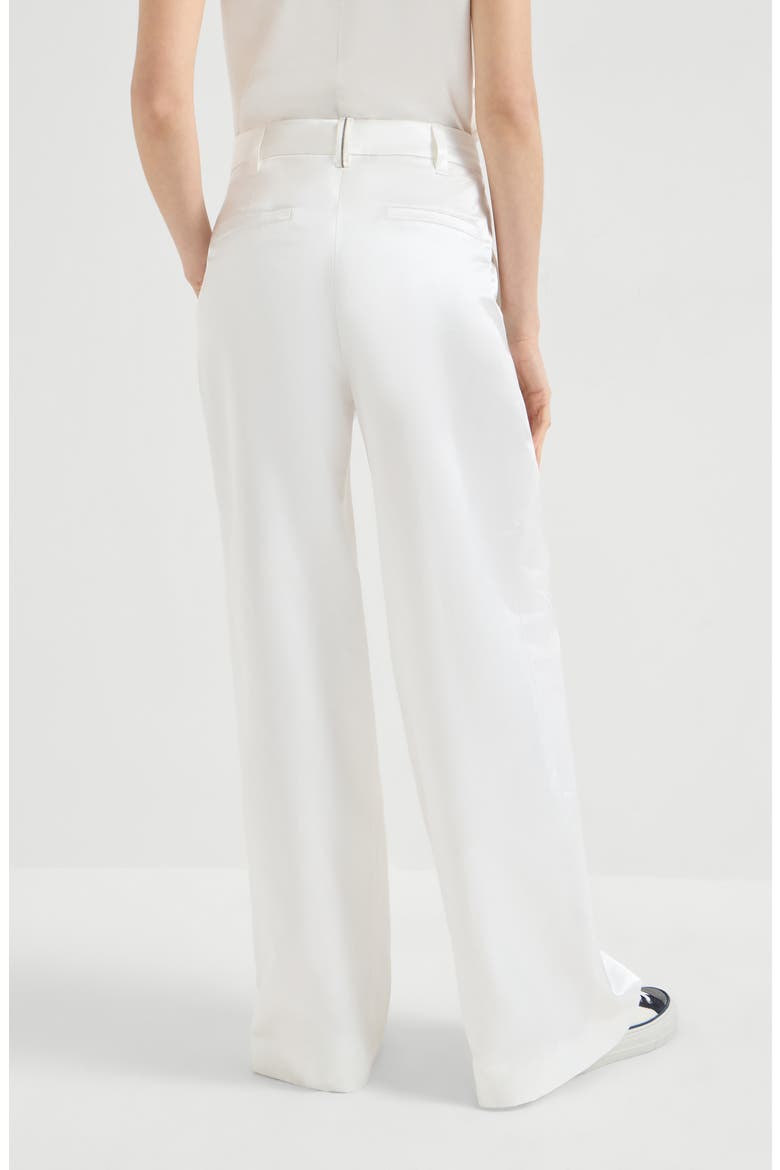 Loose Pleated trousers, Alternate, color, White