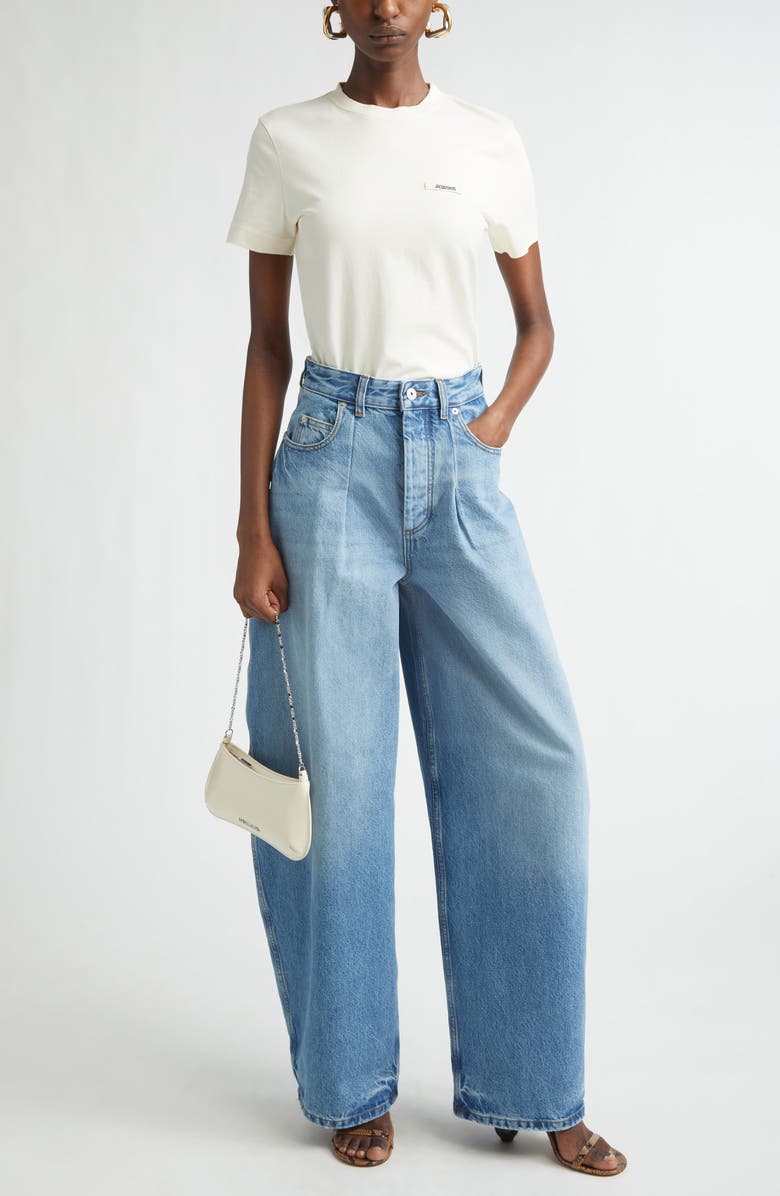 Jacquemus Le T-Shirt Gros Grain T-Shirt, Alternate, color, Light Beige 2