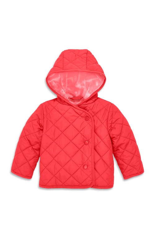Primary Baby Quilted Fleece-lined Puffer Jacket In Strawberry