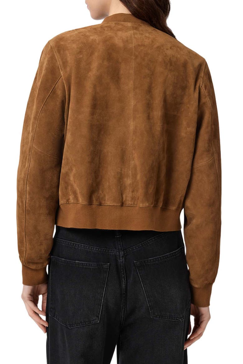 Orten Suede Bomber Jacket, Alternate, color, SUGAR BROWN