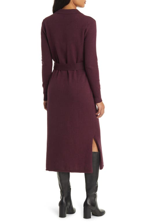 Faherty Jackson Long Sleeve Tie Waist Cotton Blend Sweater Dress