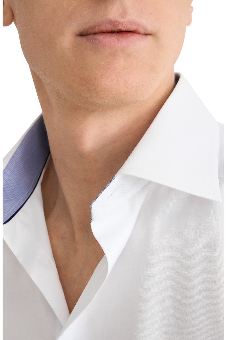 Slim Fit Twill Dress Shirt, Alternate, color, WHITE