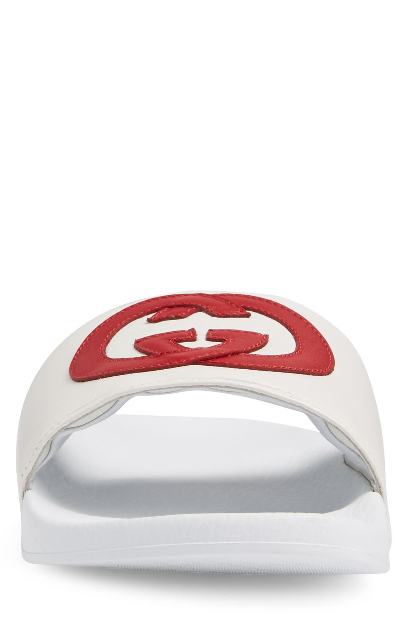 Pursuit Logo Slide Sandal, Alternate, color, WHITE