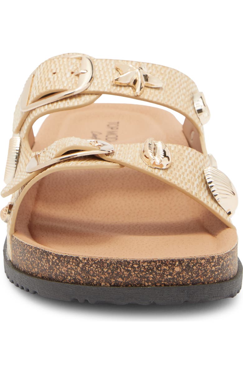 TOP MODA Arissa Slide Sandal, Alternate, color, Dnu/Beige Raffia