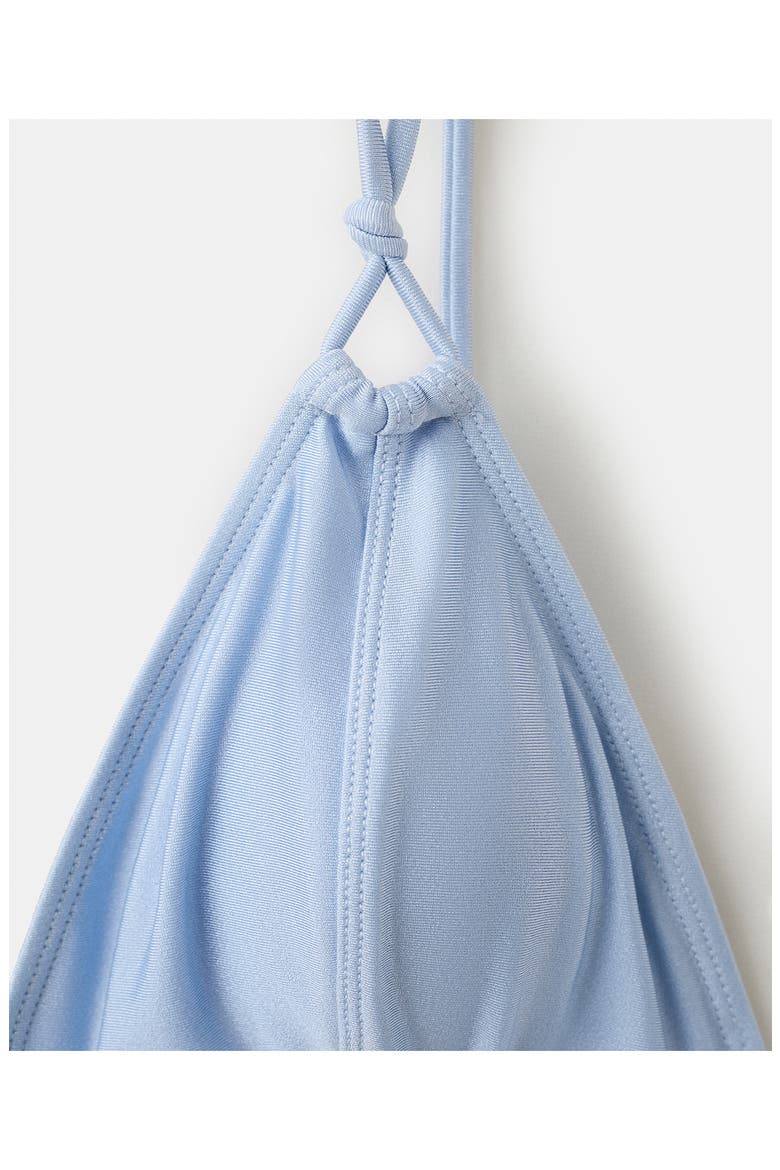 Seamed Knotted Triangle Bikini Top, Alternate, color, SKY BLUE