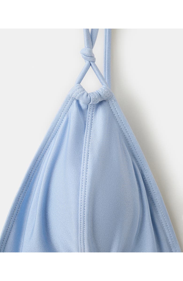 MANGO Seamed Knotted Triangle Bikini Top, Alternate, color, Sky Blue