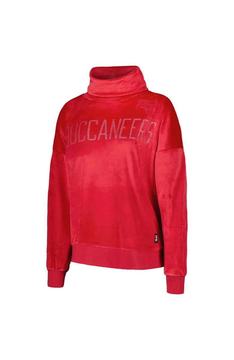 DKNY SPORT Women's DKNY Sport  Red Tampa Bay Buccaneers Deliliah Rhinestone Funnel Neck Pullover Sweatshirt, Alternate, color, Red