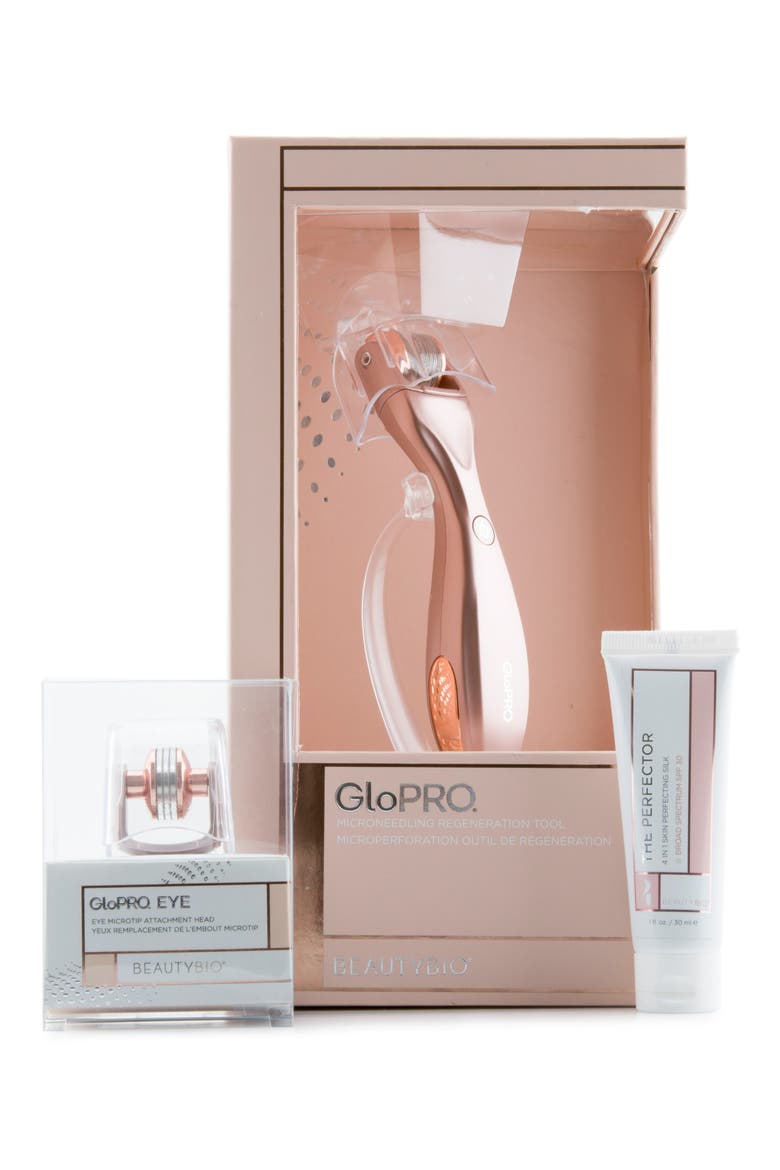 GloPRO® Rose Gold Microneedling Regeneration Tool & Eye MicroTip™ Set (Nordstrom Exclusive), Alternate, color, ROSE GOLD