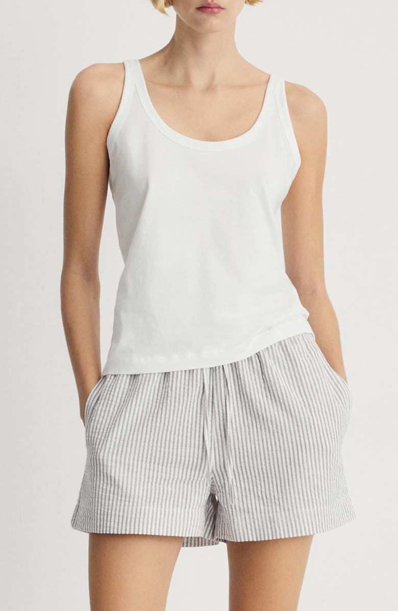 MANGO Two-Piece Stripe Short Pajamas, Main, color, Medium Grey