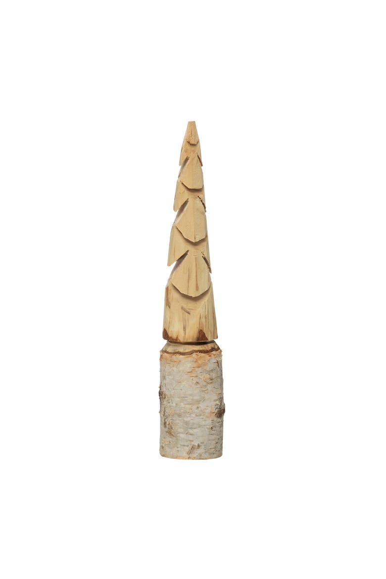 Birch Wood Tree with Wood Base, Natural, Main, color, Natural