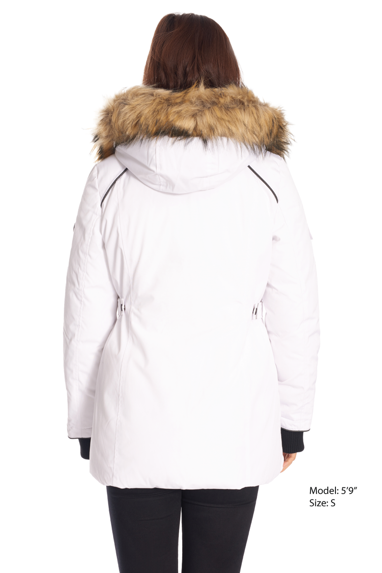 GLACIER - Vegan Down Classic Winter Parka Jacket, Alternate, color, WHITE