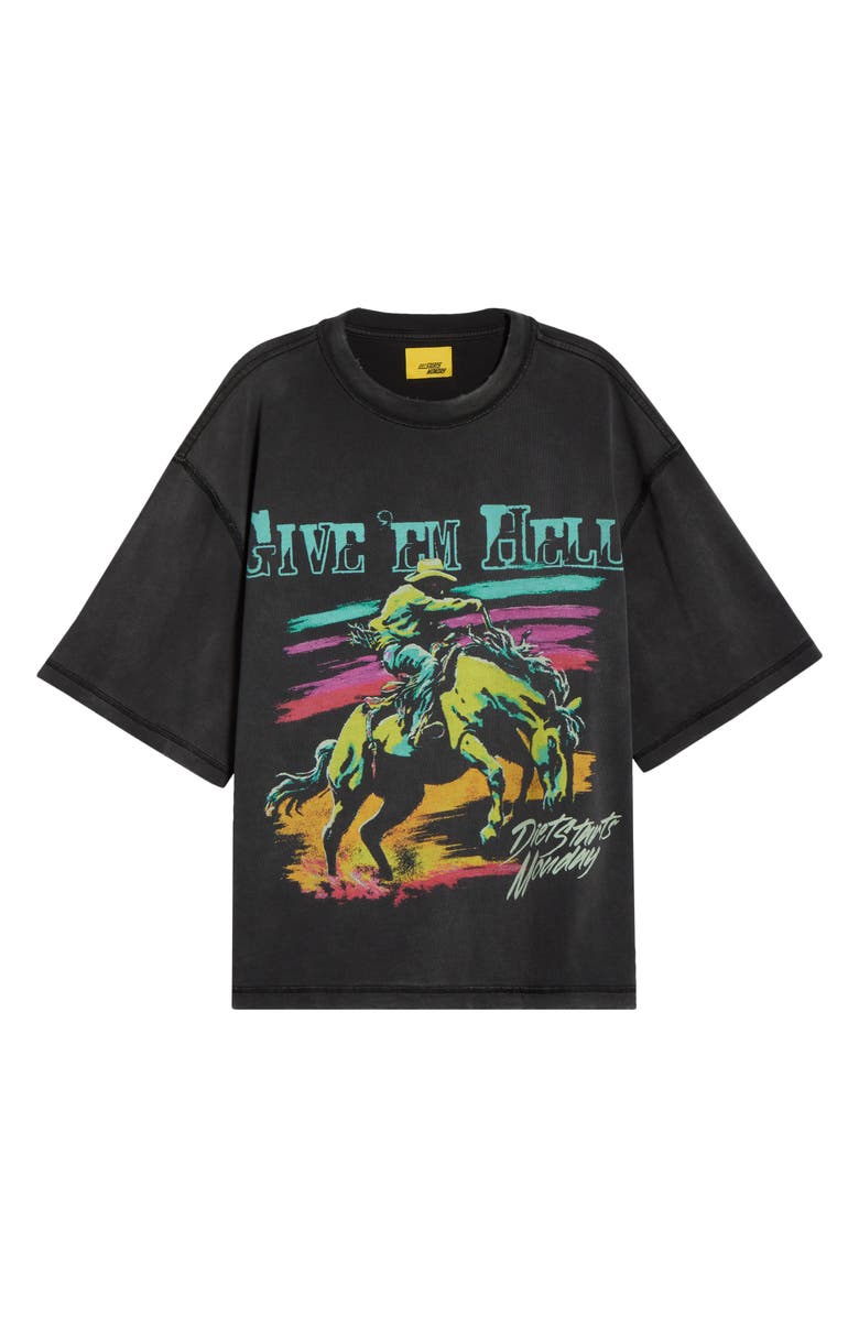 DIET STARTS MONDAY Give 'em Hell Cotton Graphic T-Shirt, Main, color, Vintage Black