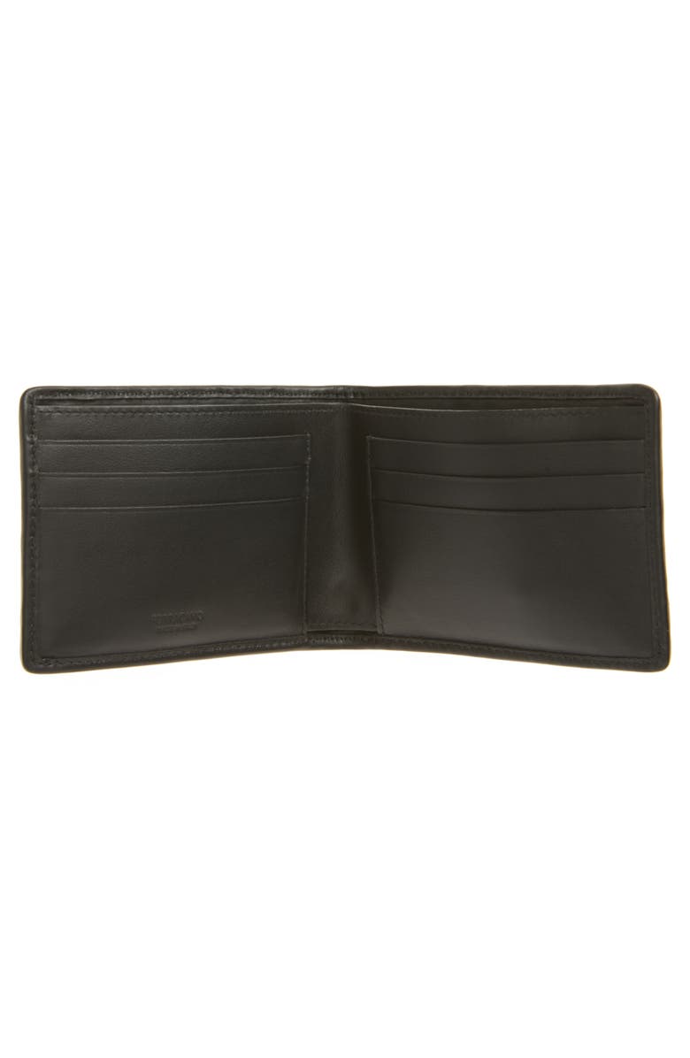 FERRAGAMO Gancio Woven Leather Bifold Wallet, Alternate, color, T.moro Nero