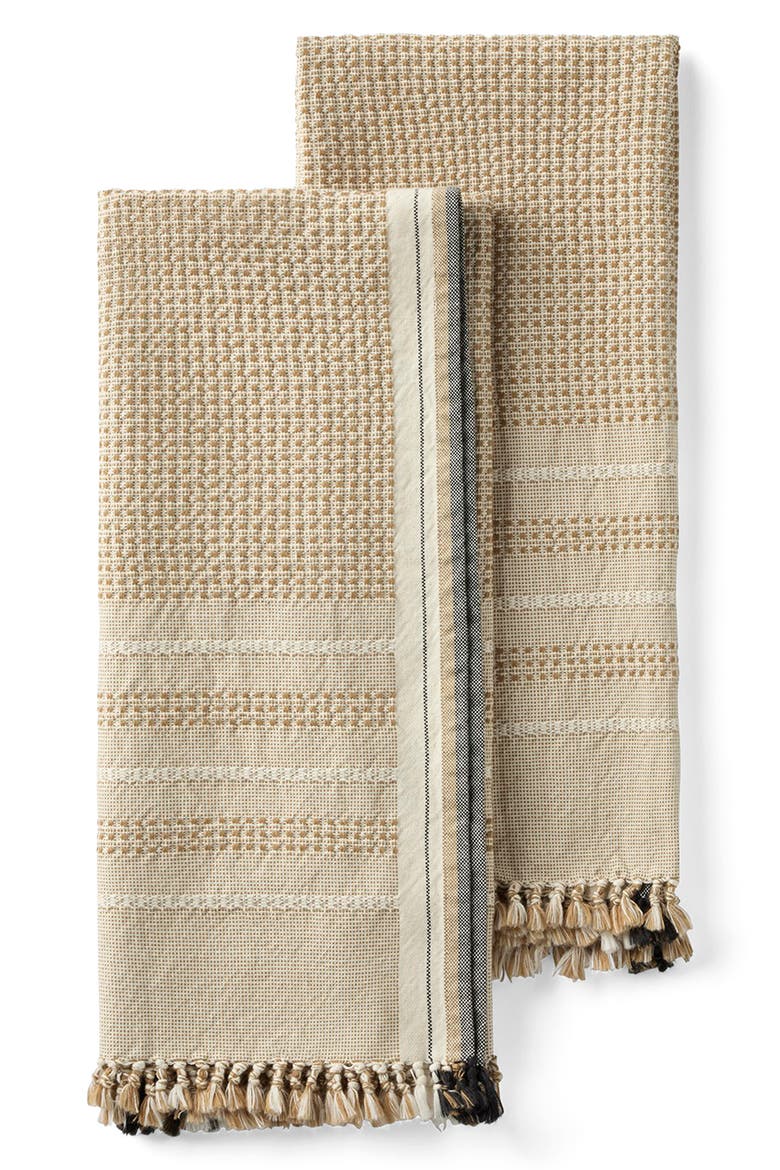 Bay Set of 2 Organic Cotton Hand Towels, Main, color, HAZEL W/ UNDYED