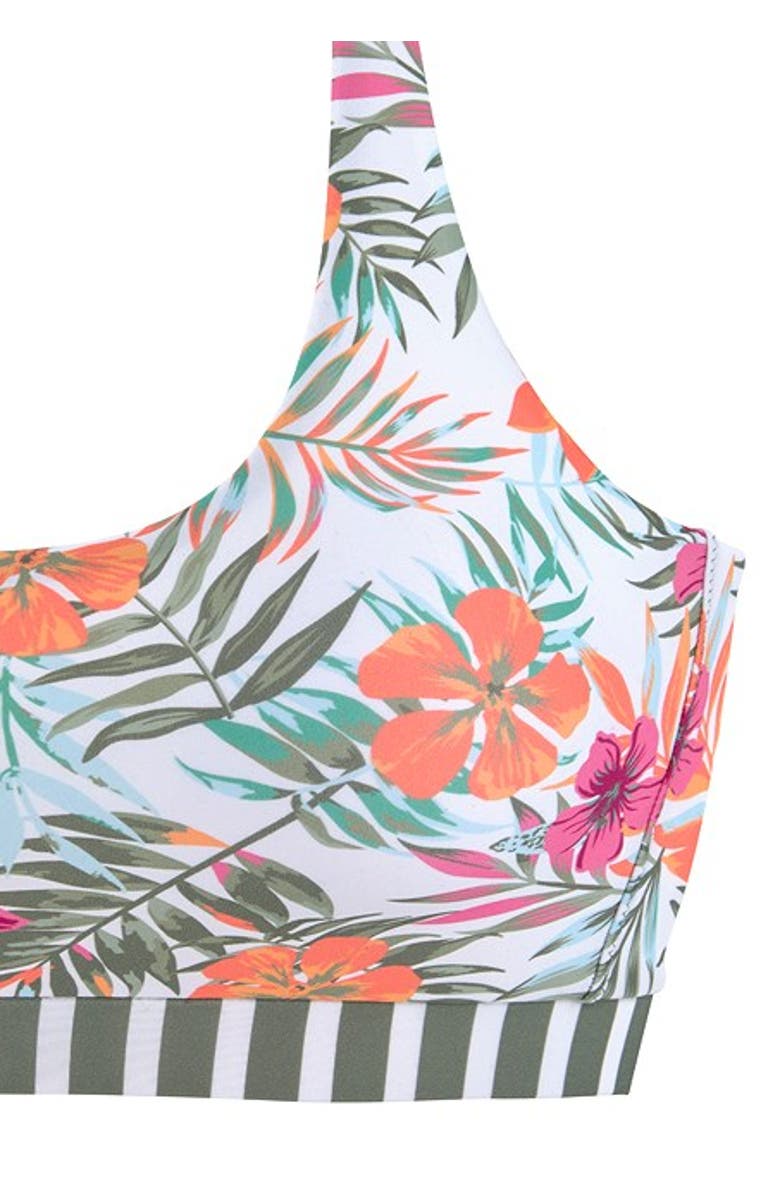 LASCANA Women's Mixed Print Scoop Bikini Top, Alternate, color, White Printed