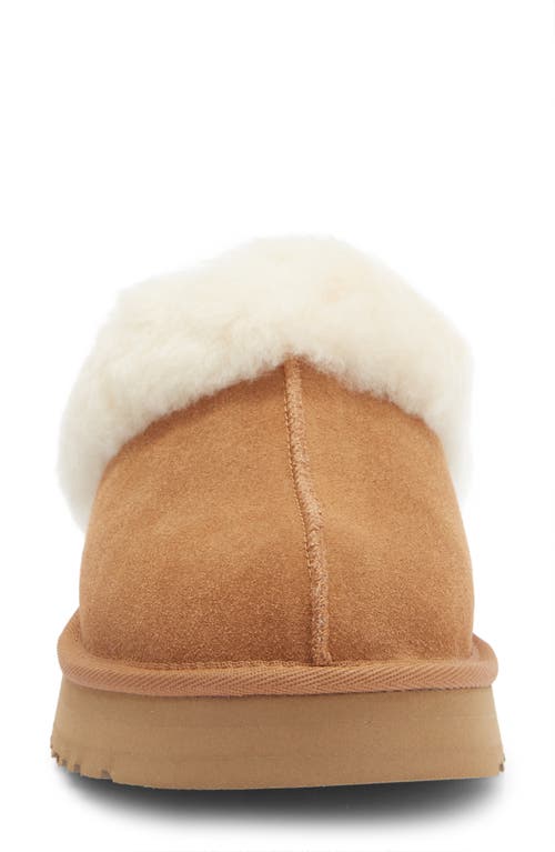 Ugg(r) Kids' Disquette Genuine Shearling Trim Slipper In Brown