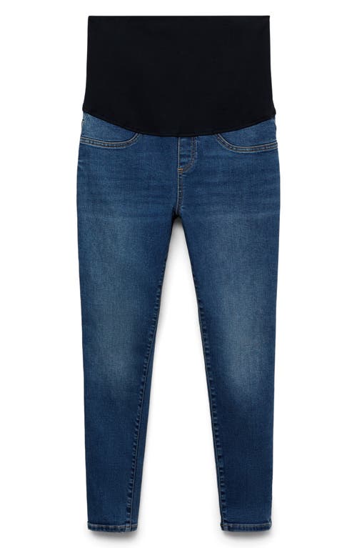 Shop Mango Skinny Maternity Jeans In Dark Blue