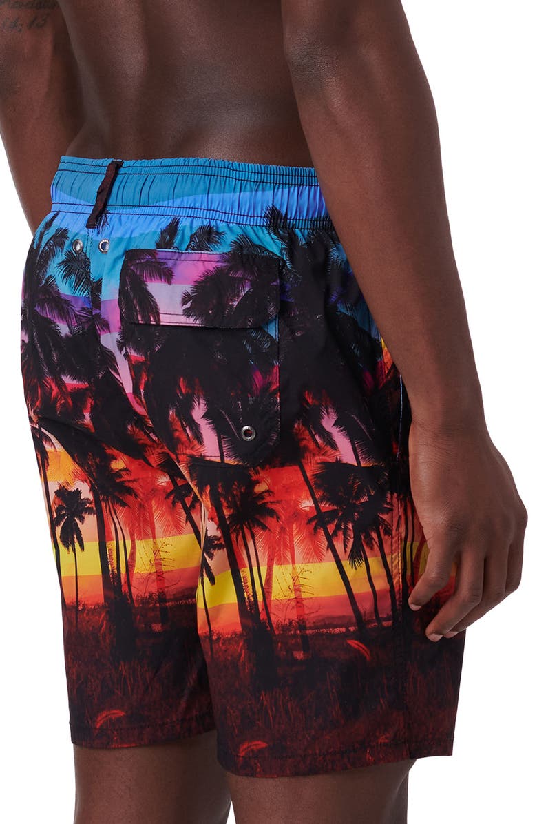 Bugatchi Cosmo Swim Trunks, Alternate, color, Tangerine