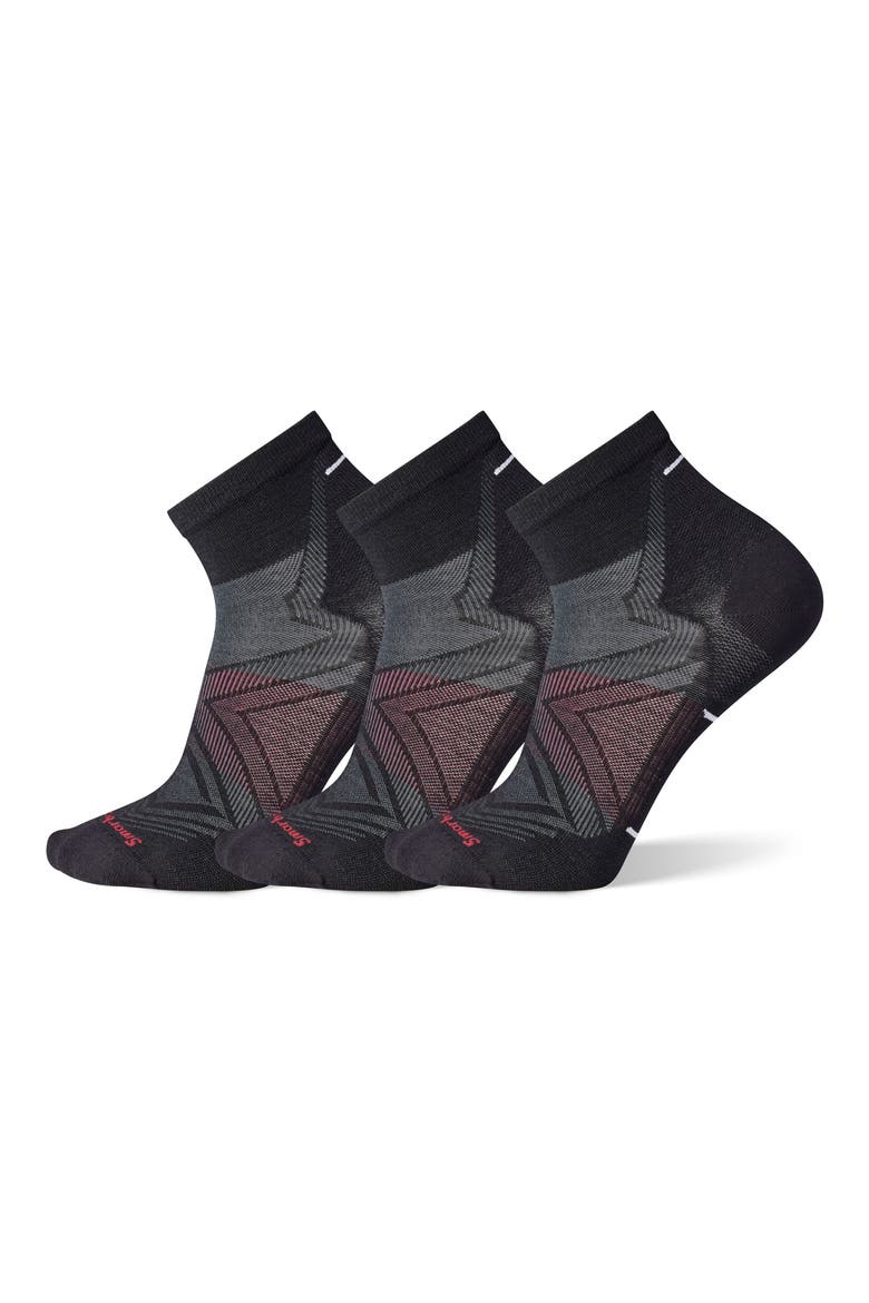3-Pack Run Zero Cushion Ankle Socks, Main, color, RUN BLACK