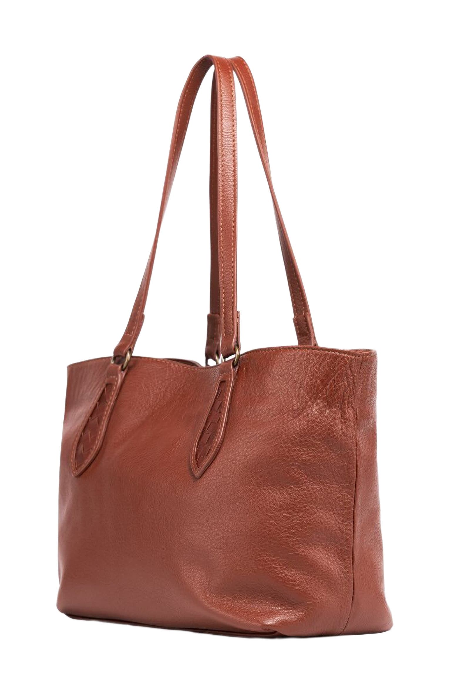 Deux Mains Mid Tote, Alternate, color, Mahogany