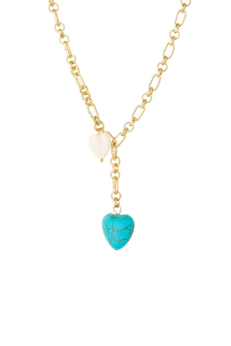 Heart Charm Y-Necklace, Alternate, color, GOLD