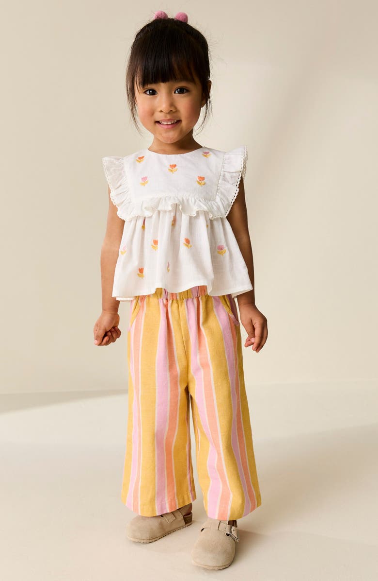 NEXT Kids' Frill Top & Stripe Pants Set, Alternate, color, Pink