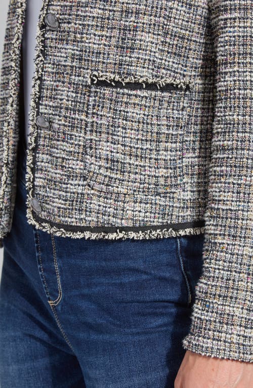 Lyssé Lysse Collarless Stretch Tweed Jacket In Gray