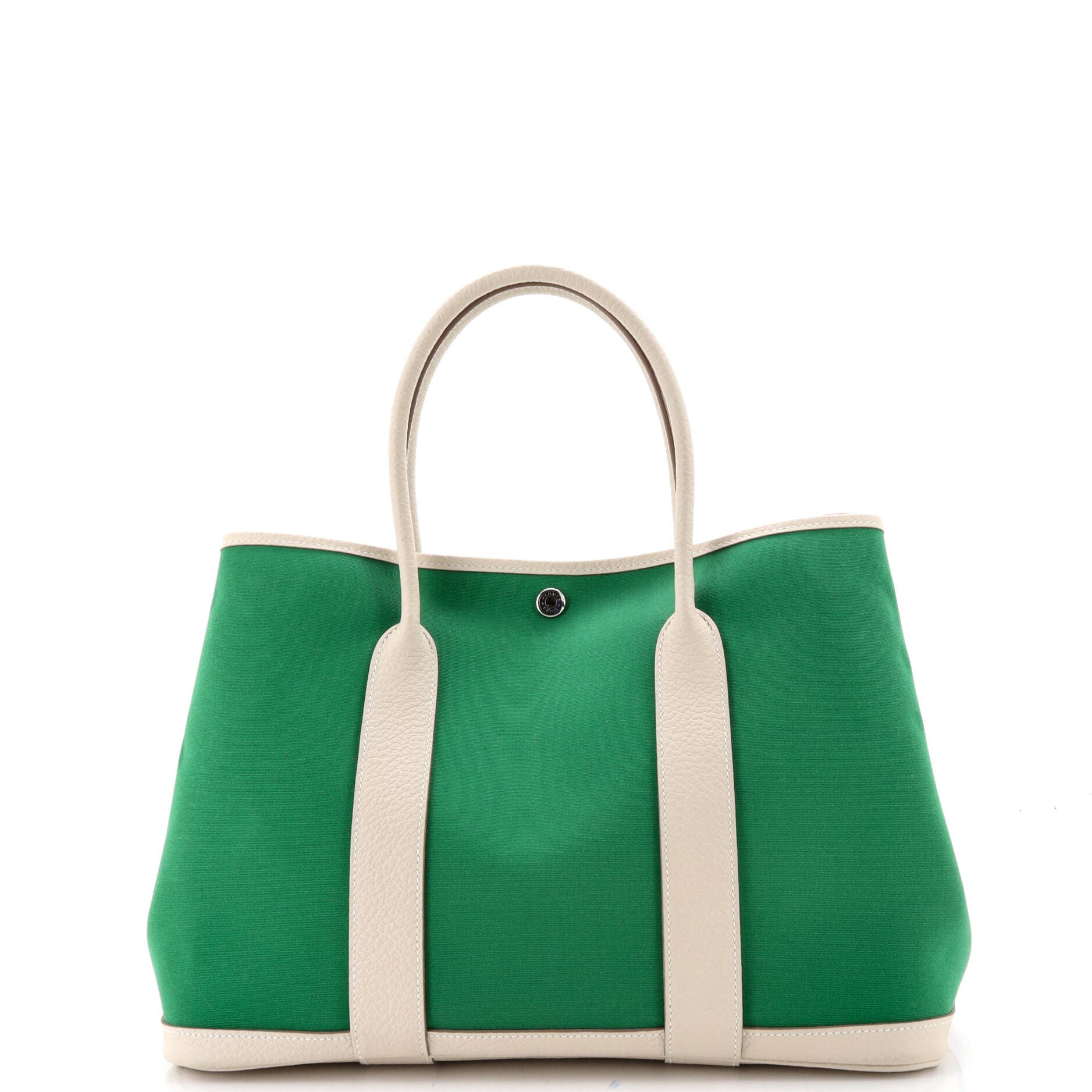 Garden Party Tote Toile and Leather 36, Alternate, color, Green