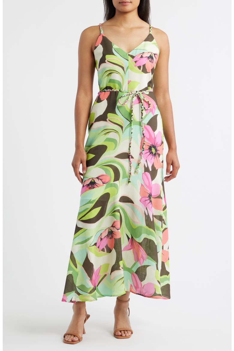 Palm Royal Maxi Dress, Main, color, GREEN MULTI
