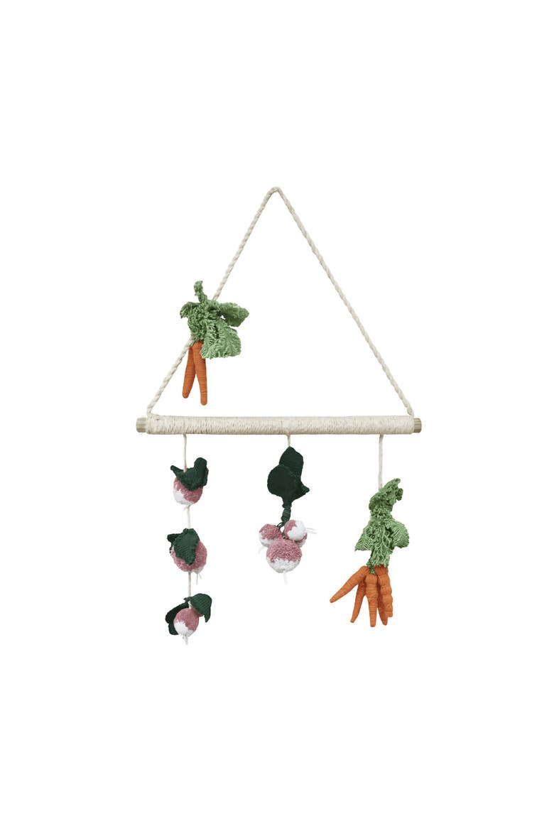 Kids' Plush Veggies Wall Mobile, Main, color, NATURAL ORANGE DARK GREEN