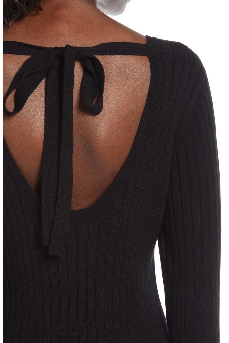 x BFF Hollie Long Sleeve Sweater Dress, Alternate, color, BLACK