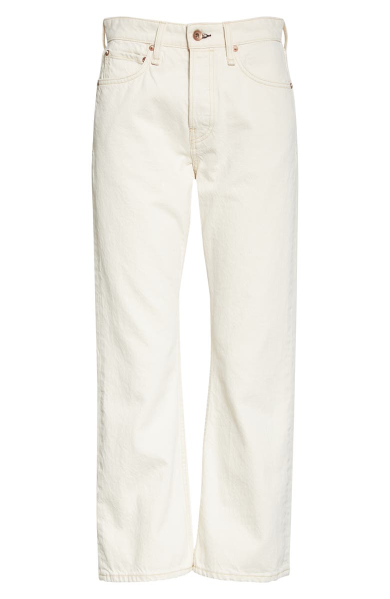 rag & bone Maya High Waist Crop Flare Jeans, Alternate, color, Ecru