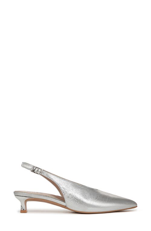 Naturalizer Nicolette Slingback Pointed Toe Kitten Heel Pump In Silver