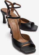 Forever & Always Shoes Elvia Leather Stiletto Ankle Strap Sandal