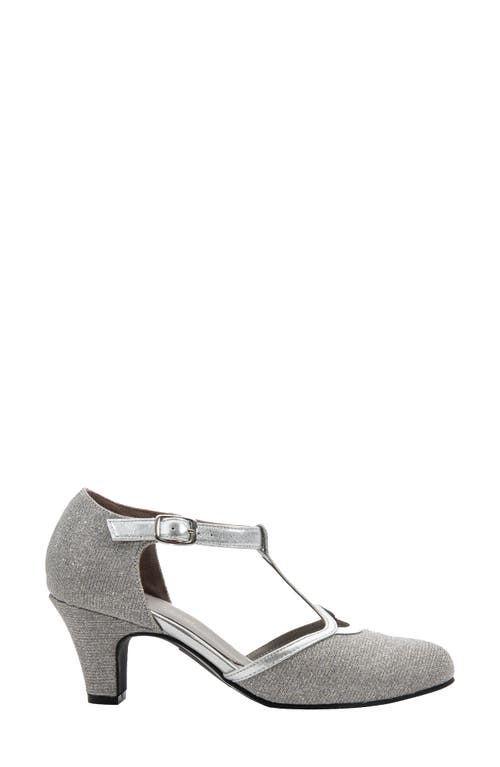 David Tate Fantastic T-strap Pump In Silver