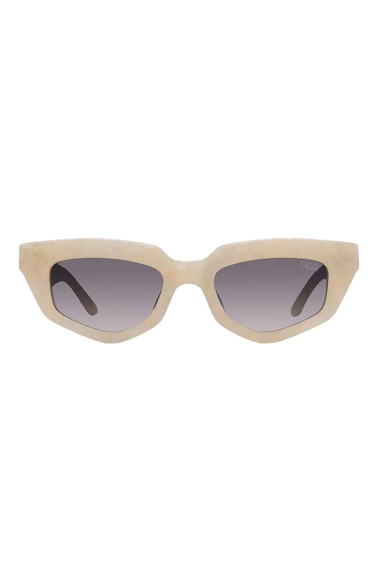 DEZI On Read 49mm Cat Eye Sunglasses, Main, color, Limestone / Smoke Faded