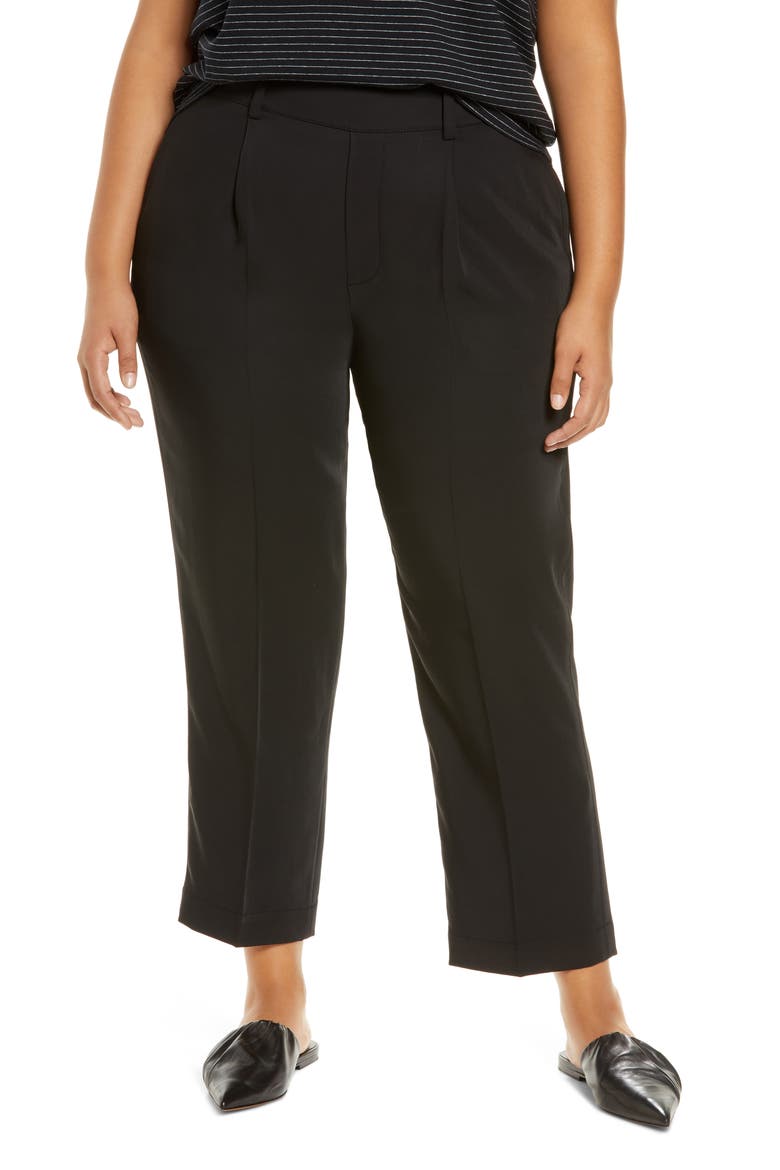 Tapered Pull-On Pants, Main, color, BLACK