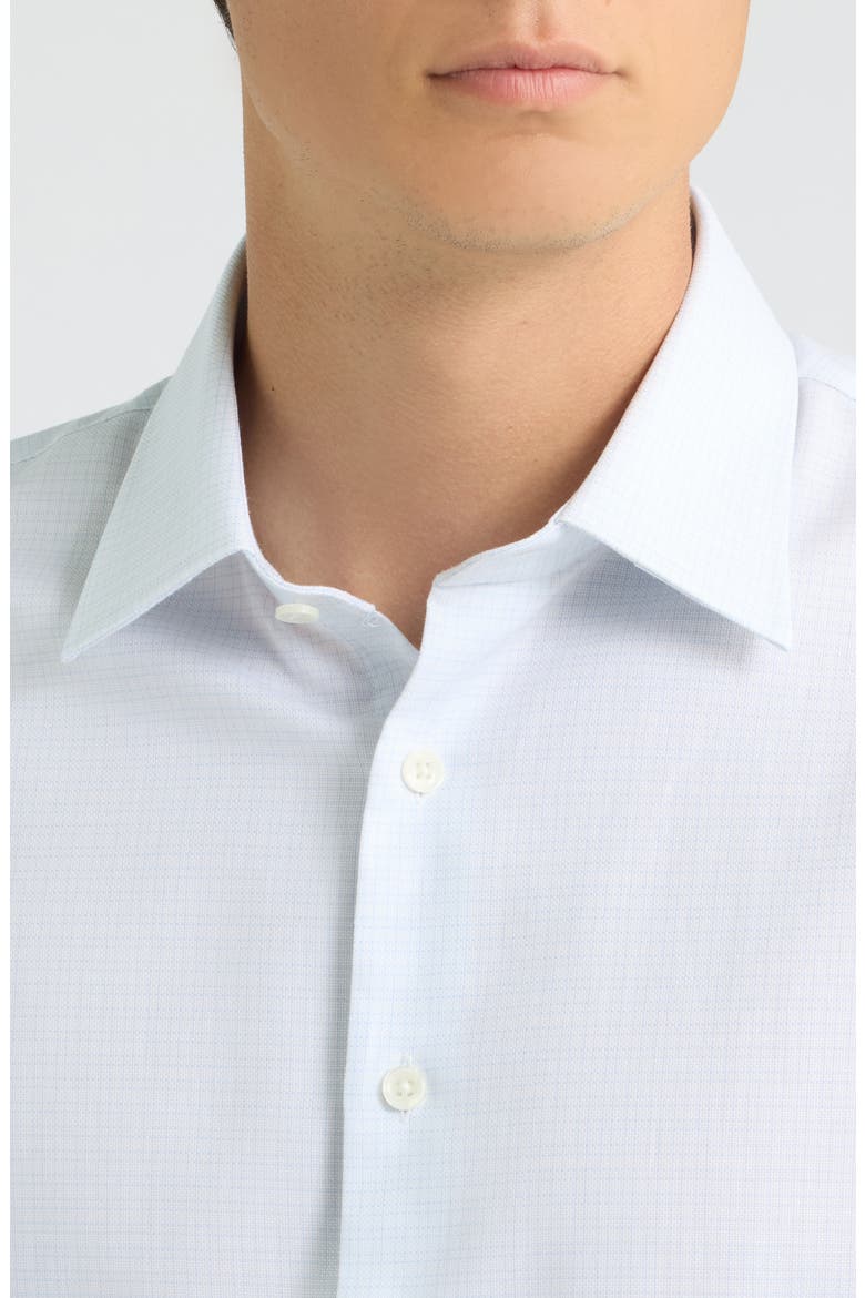 Trim Fit Check Premium Non-Iron Cotton Dress Shirt, Alternate, color, WHITE HARRISON CHECK