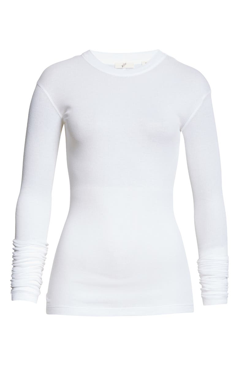 BITE Studios Semisheer Organic Cotton Rib Crewneck T-Shirt, Alternate, color, 