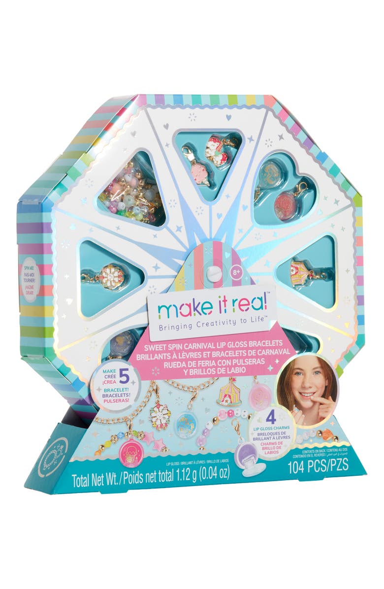Make It Real Sweet Spin Carnival Lipgloss Bracelets, Main, color, Multi