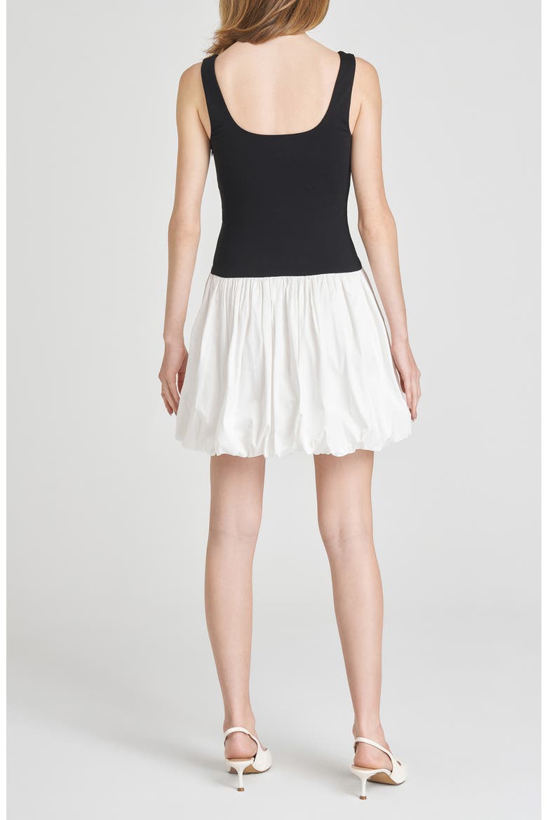 x Styled by COCO! Lilah Bubble Hem Minidress, Alternate, color, BLACK IVORY