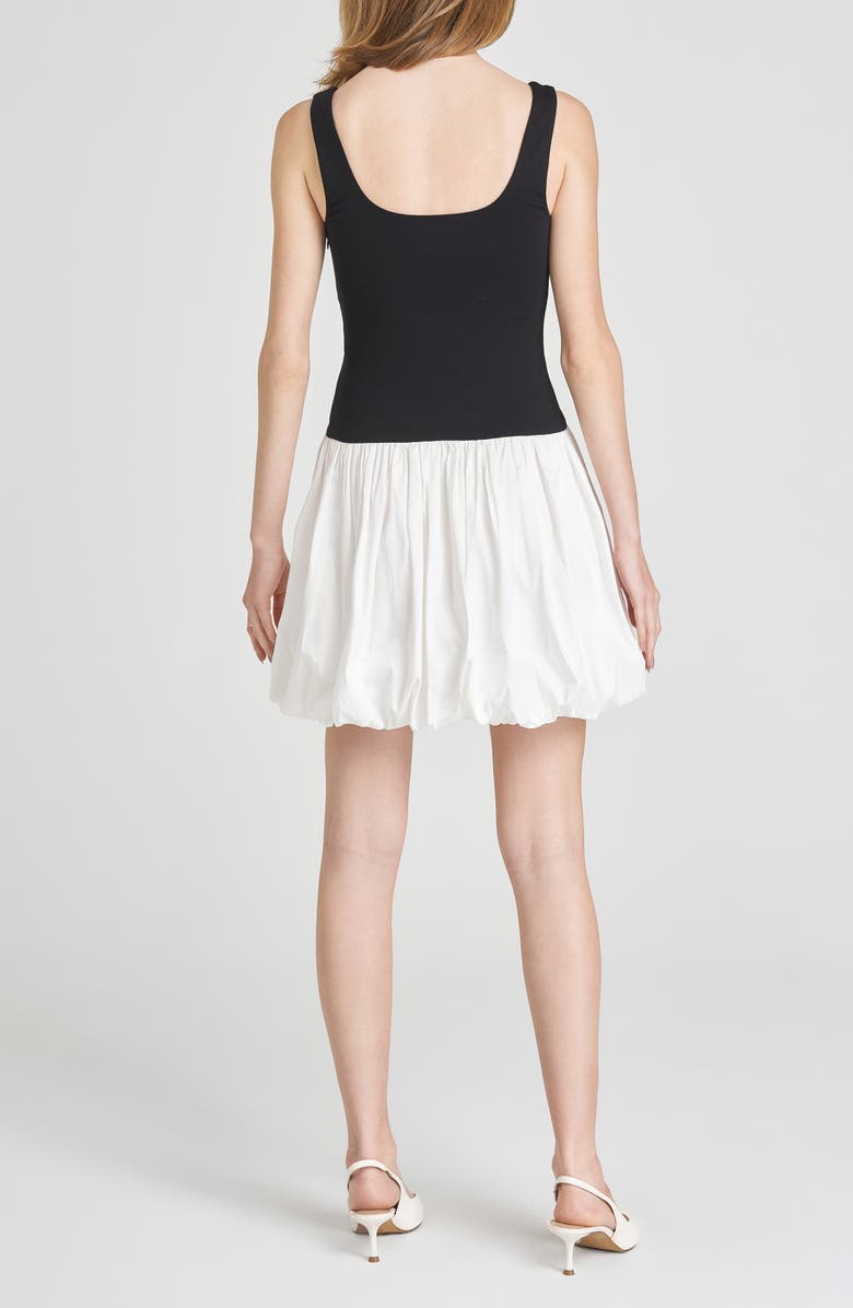 WAYF x Styled by COCO! Lilah Bubble Hem Minidress, Alternate, color, Black Ivory