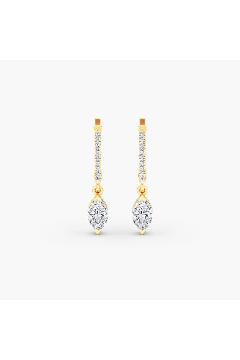 Marquise Droplet Hoop Lab Diamond in 14K Gold, Alternate, color, Yellow Gold