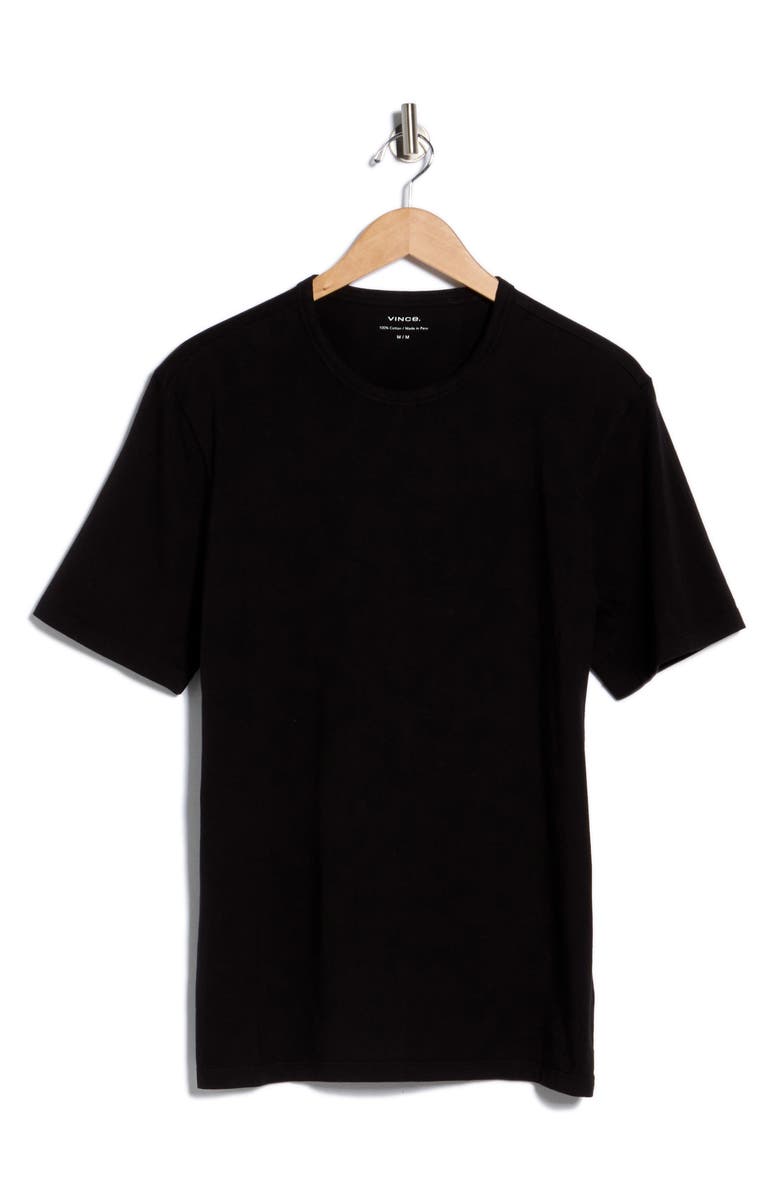 Vince Cotton Crewneck T-Shirt, Alternate, color, Black