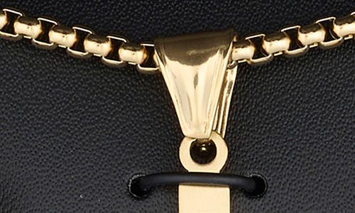 American Exchange Crystal Cross Necklace & Stud Earrings Set In Gold