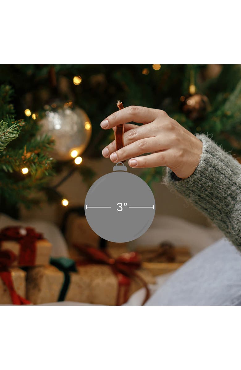 North Star Stripes and Snowflakes Shiny Glass Ball Christmas Ornaments - 3" (80mm) - Blue and White - 4ct, Alternate, color, Blue