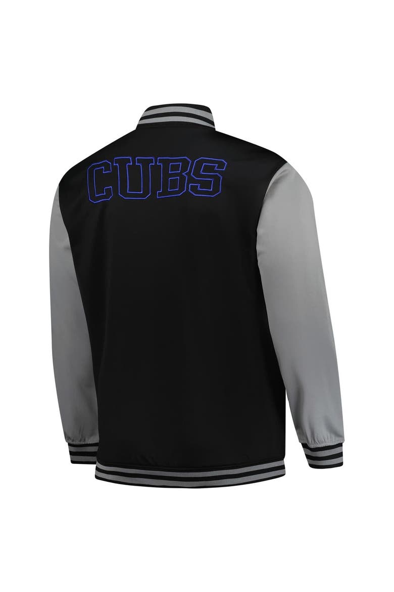 Men's Profile  Black/Gray Chicago Cubs Full-Snap Varsity Jacket, Alternate, color, Black